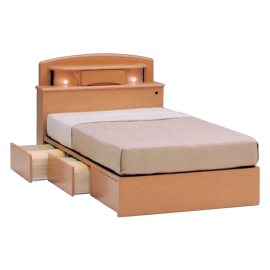 ベッドハリーキャビネットタイプナチュラル